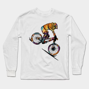 Mountain Bike Silhouette BMX MTB Downhill Gift Idea Long Sleeve T-Shirt